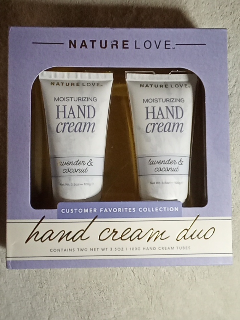 NATURE LOVE MEW IN BOX!Lavender & Coconut Moisturizing Hand Cream Duo - (2-Pack)